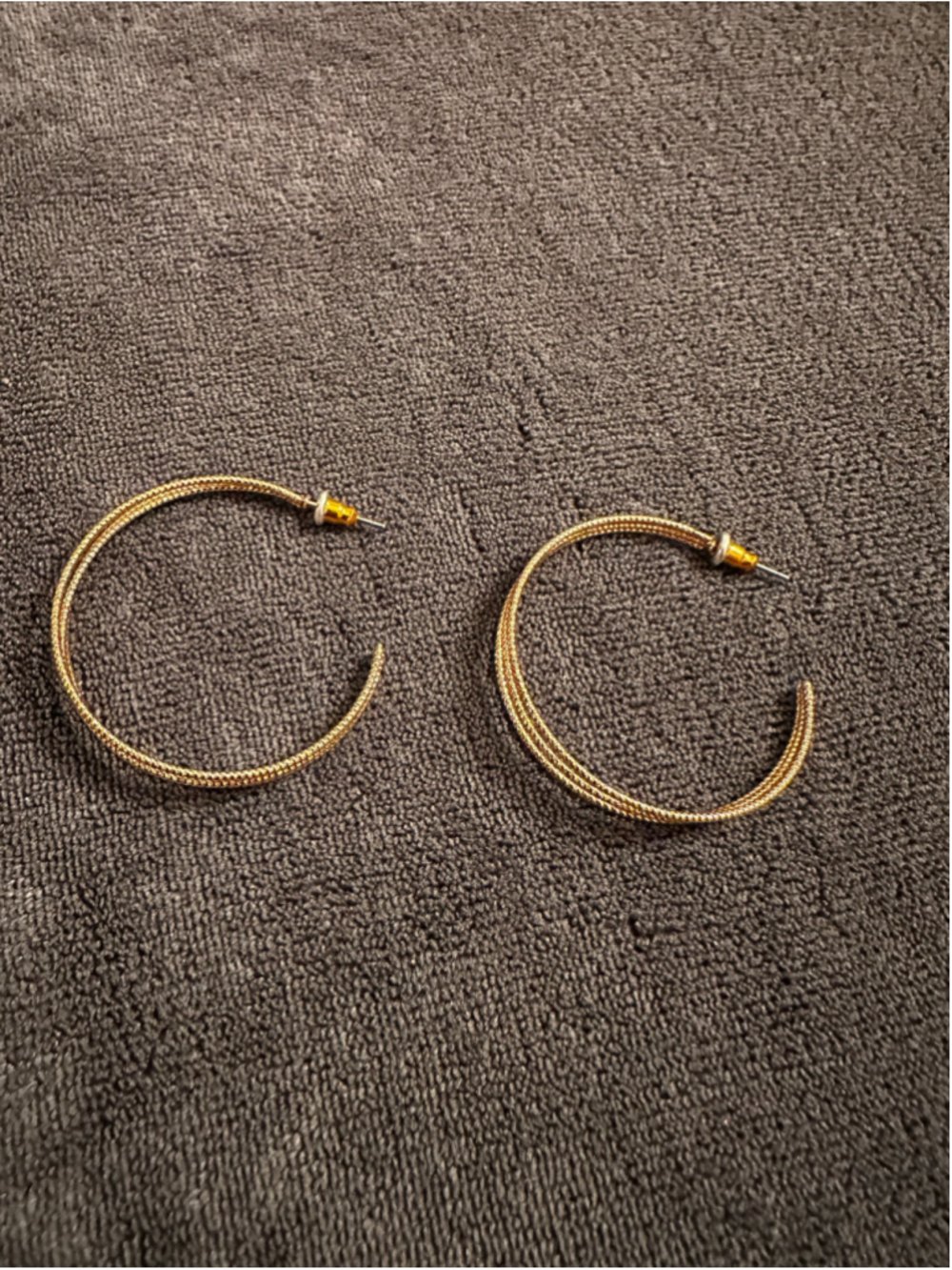 Gold Multi-Strand Hoop Earrings - Picture 1 of 3